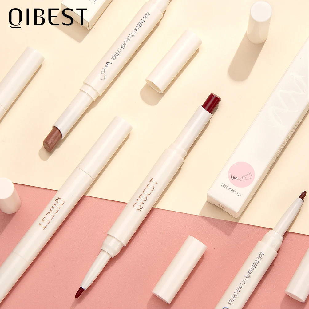 

2 IN 1 Lip Liner Waterproof Matte Lipstick Pencil Makeup Lip Tint Sexy Red Contour Long Lasting Moisturizing Lipliner Cosmetics
