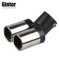 automobile tail dual outlet exhaust tip stainless steel slant rolled edge auto muffler modified universal car exterior supplies