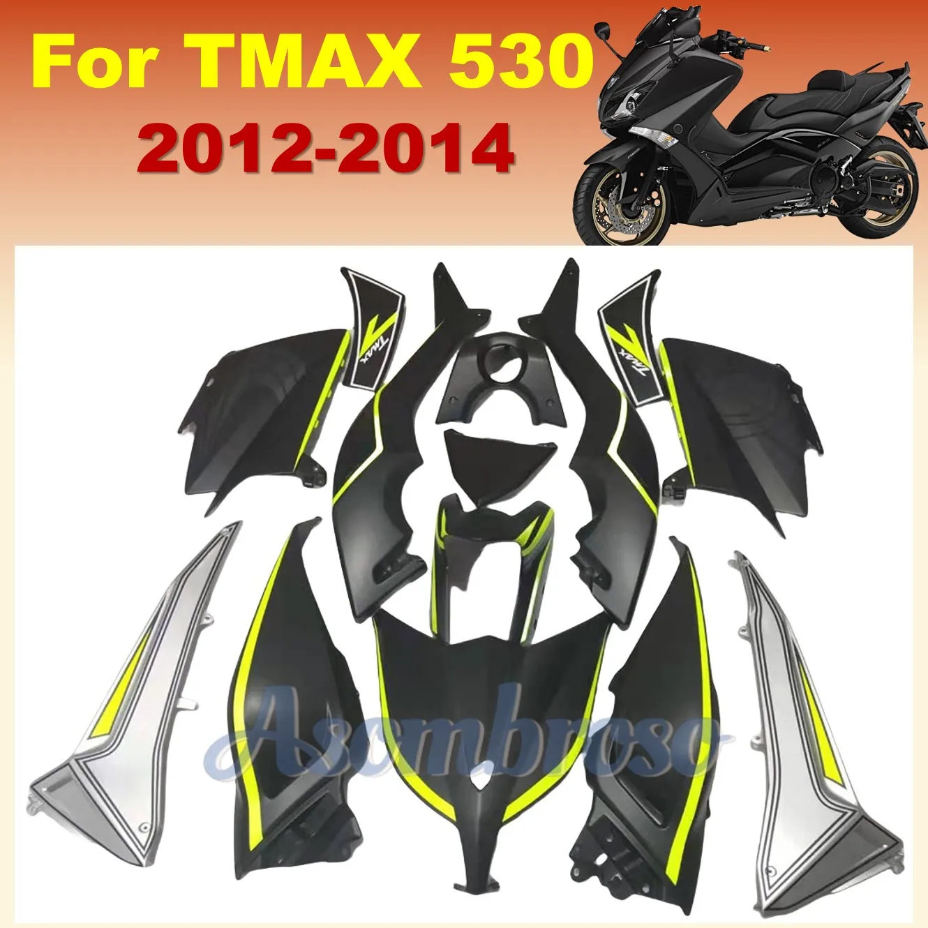Фото Для TMAX 530 2012 2013 2014 T-MAX 530 TMAX 530 комплект обтекателей мотоциклетный комплект украшения пластиковая защитная пластина |   Флуоресцентные линии №1