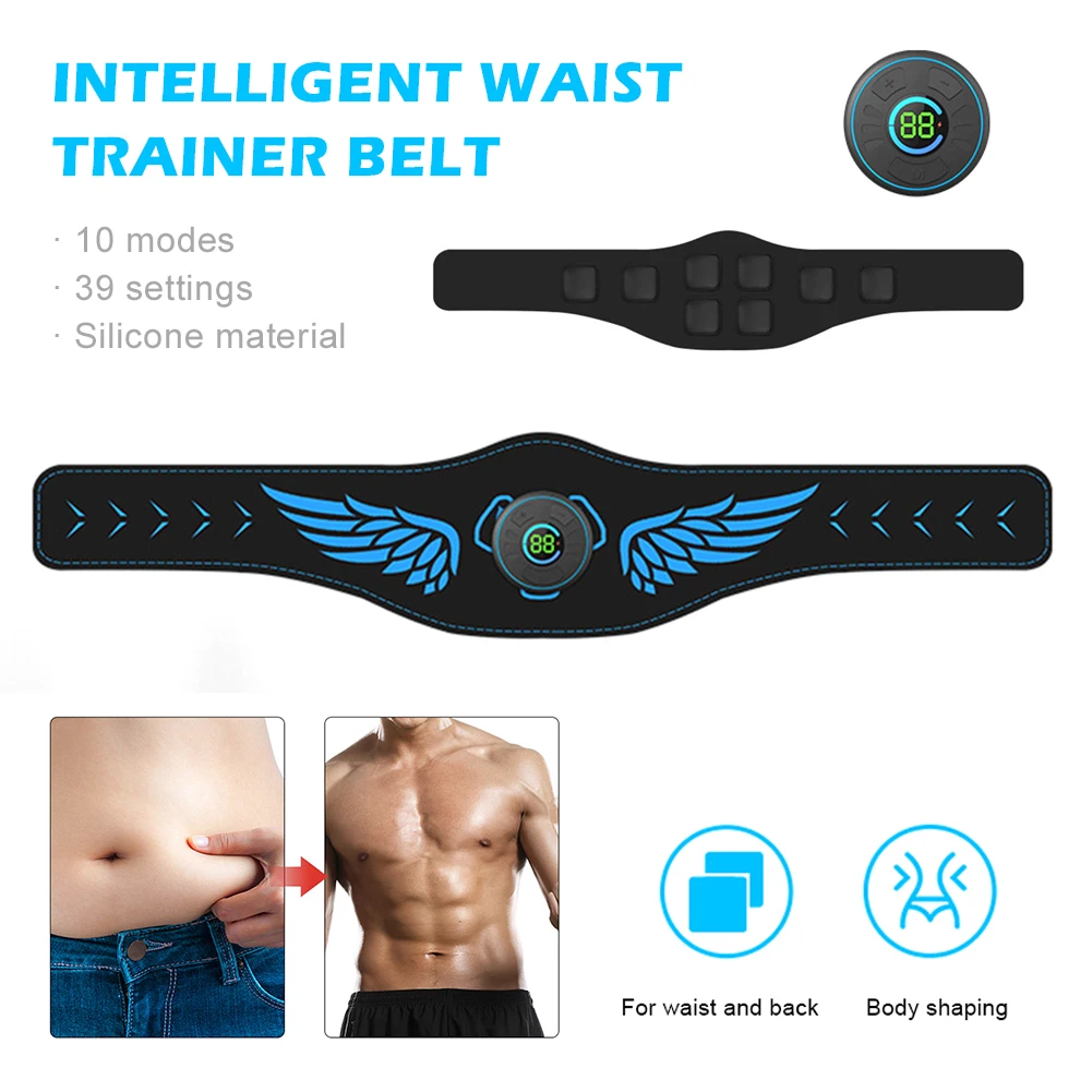 

EMS Abs Abdonimal Trainer for Men Women Abs Muscle Stimulator Belly Waist Trainer Belt Weight Loss Body Shaping Home Fitness