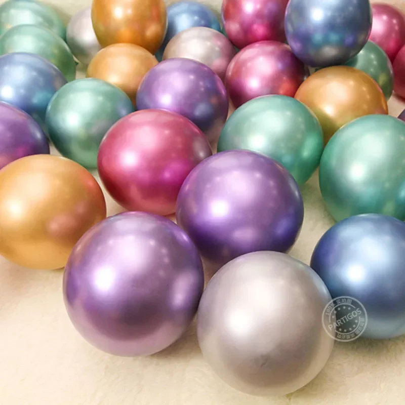

5/10inch Chrome Metallic Latex Balloons Shiny Metallic Globos Inflatable Helium Balloon Birthday Party Decoration Ballon