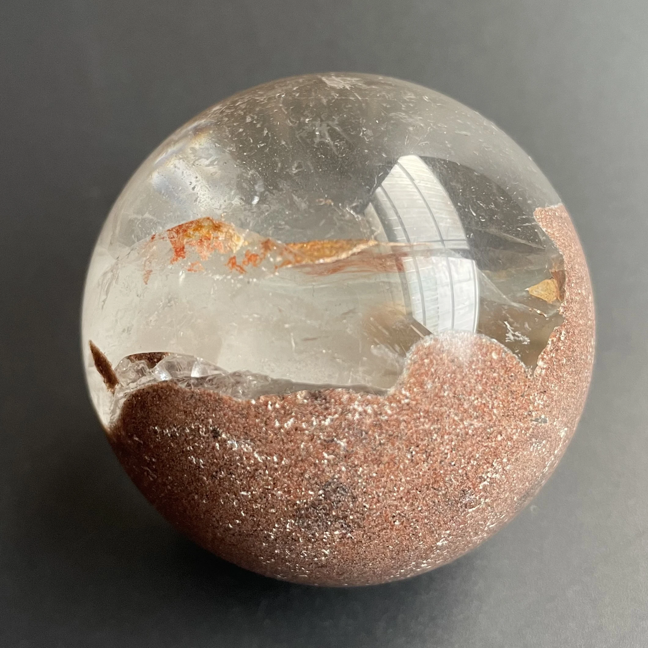 198 г натуральный хрустальный шар зеленая фантомная сфера для украшения камней