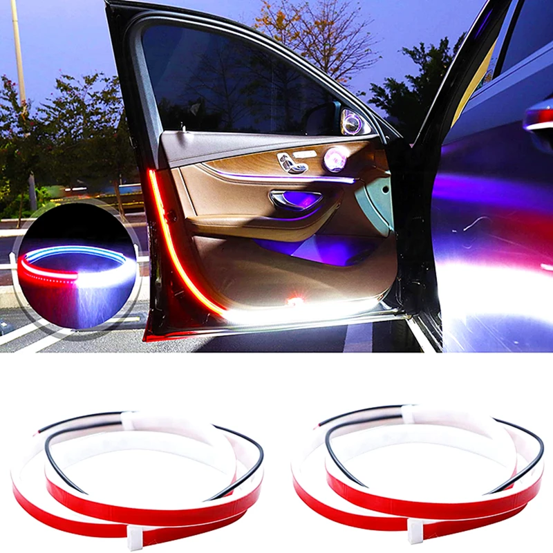 

120cm Car Interior Door Welcome Light LED Safety Warning Strobe Signal Lamp Strip Waterproof 12V Auto Decorative Ambient Lights