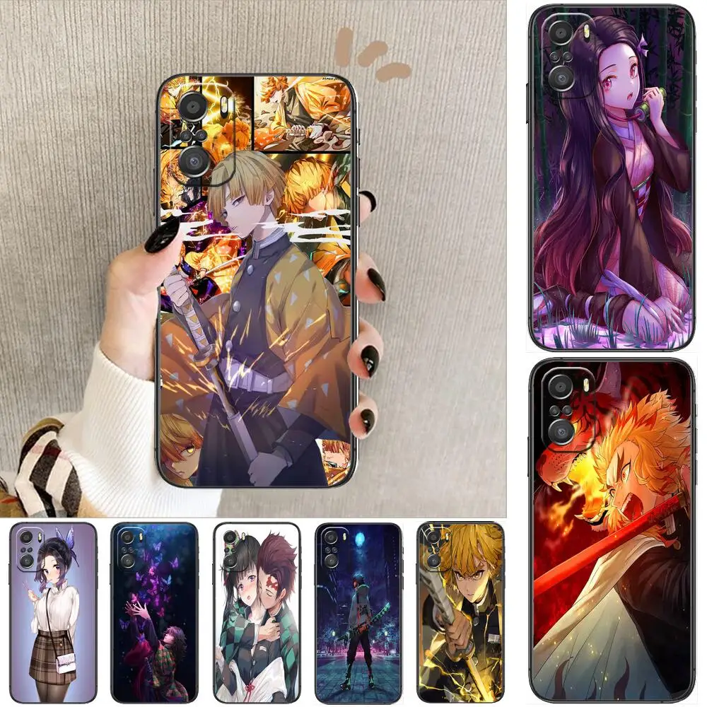 

Anime- Phone Case For xiaomi redmi 11 Lite pro Ultra 10 9 8 MIX 4 FOLD 10T Black Cover Silicone Back PrettGhost Slayer