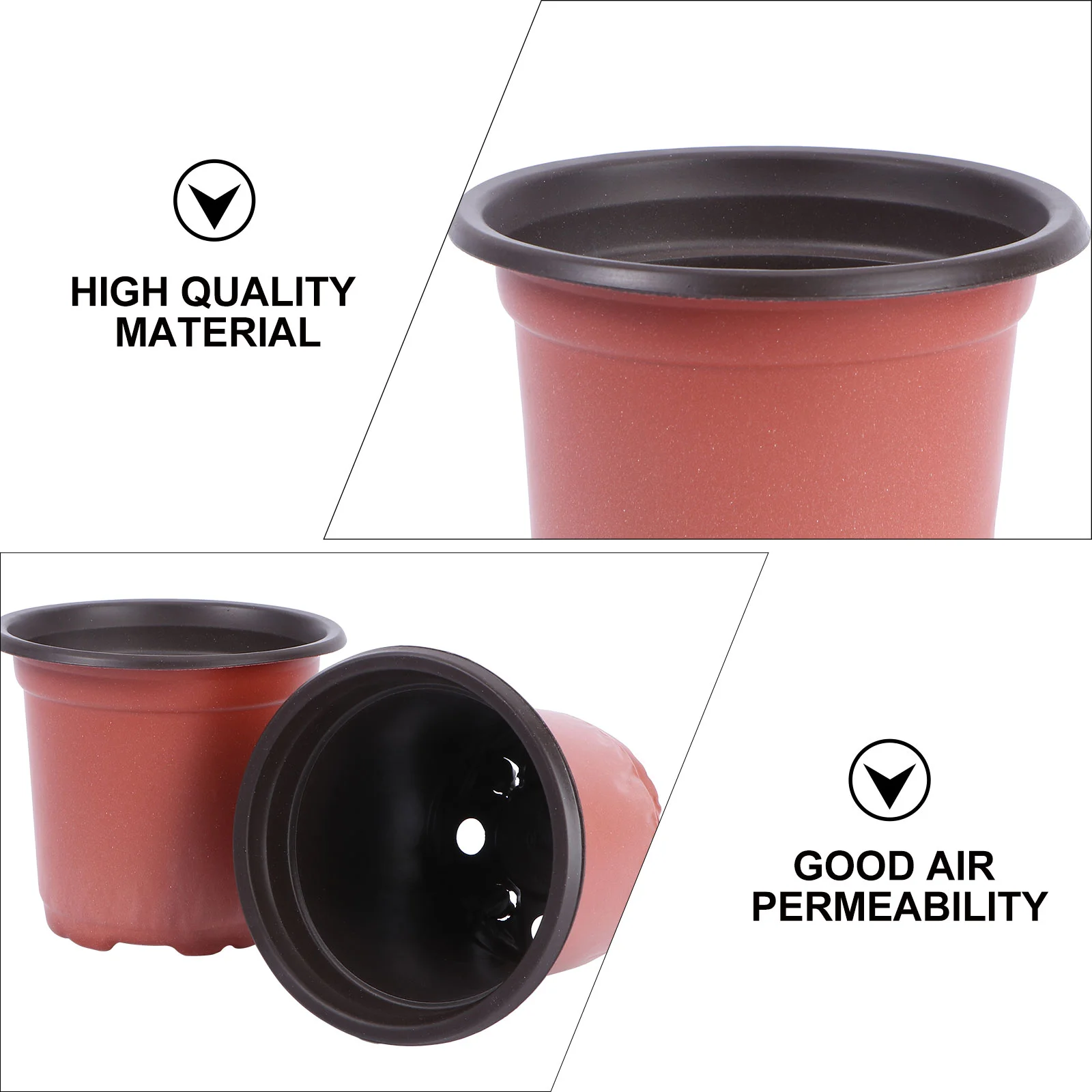 50Pcs Nursery Pots Flower Container For Succulents Cuttings Transplanting- Diameter 100mm ( Brown )