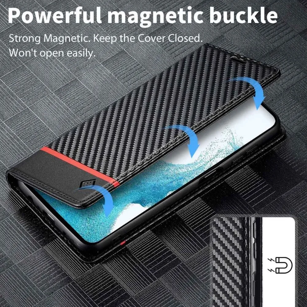 Кожаный чехол из углеродного волокна для телефона Samsung S25 Ultra S24 FE S21 S23 S22 Plus A55 A54 A53