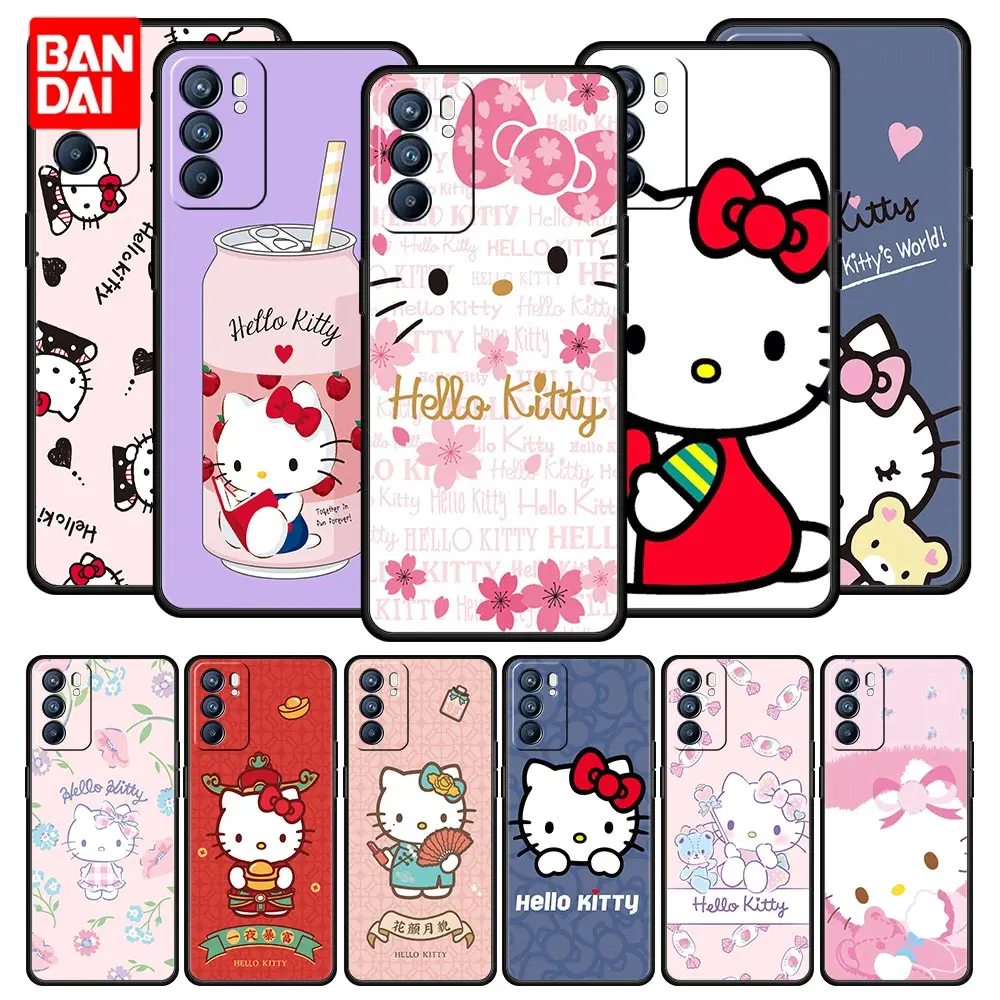 

Hello Kitty Super Case for Oppo A3s A5s A9 A15 A31 A52 A53 A54 A74 A93 A94 F19 Pro 4G Capa Thin Silicone Luxury Soft Cover Funda