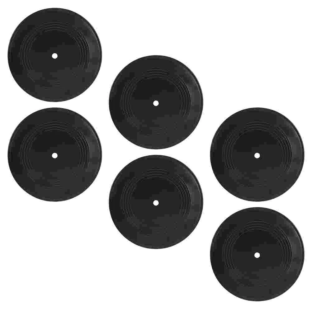 6 Pcs French Country Decor Vinyl Record Decoration Fake Records Decorations Wall Ornaments Plastic Household Home Office