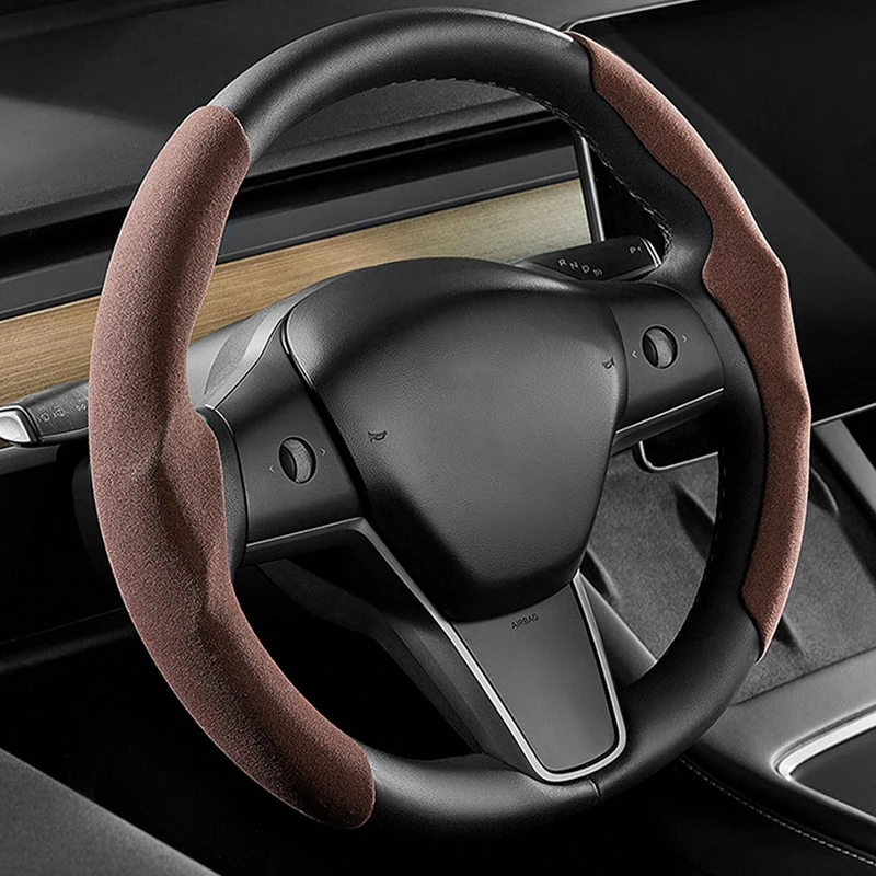 

Steering Wheels Cover For tesla Model 3 Model Y Suede Non-Slip Car Decor For Model3 Auto Interior Decoration Accessories