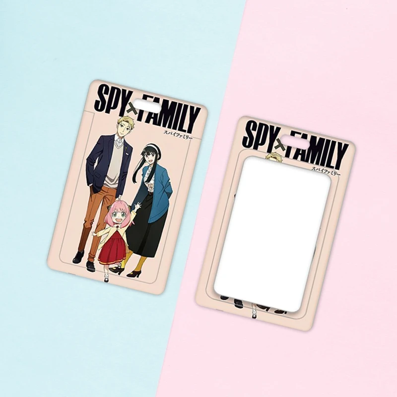 

Anime SPY X FAMILY Business Card Cover With Hanging Neck Lanyards Anti-lost Protective Shell Card Holder Bus Card Cover Case