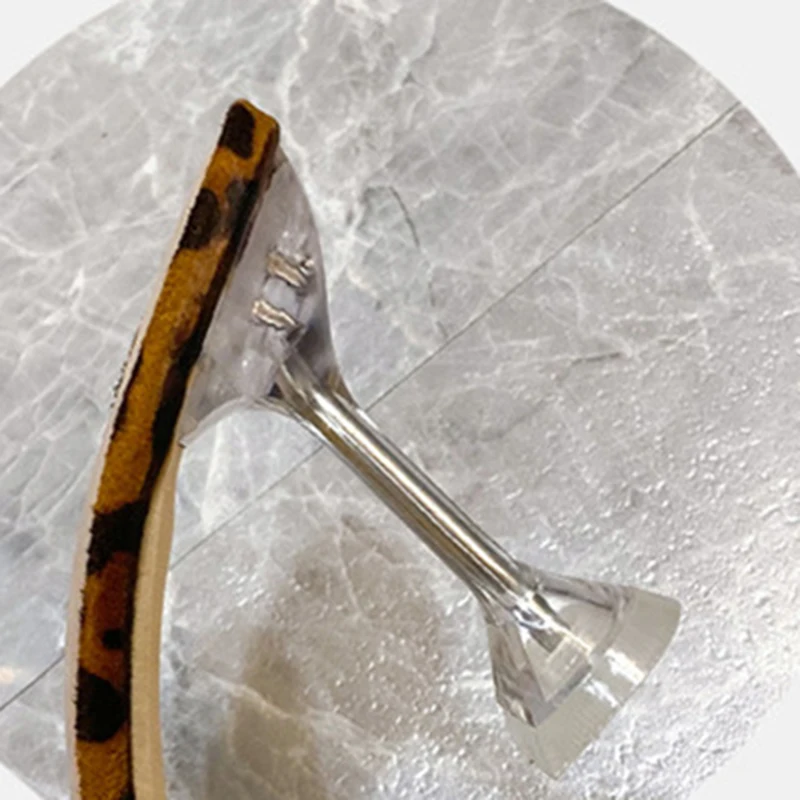 Женские босоножки с леопардовым принтом туфли-лодочки на высоком каблуке