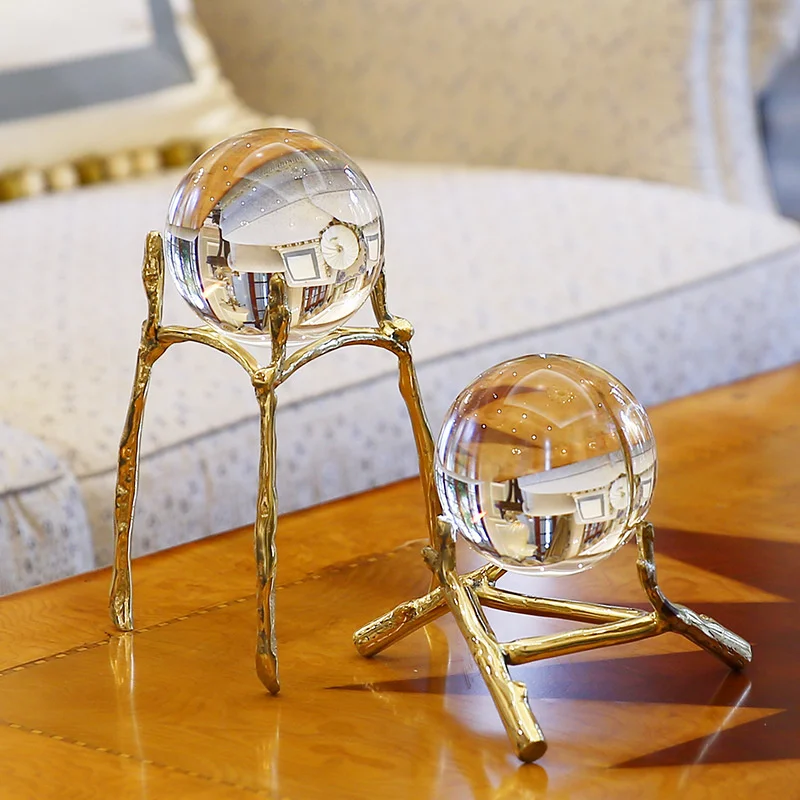 

Crystal ball ornaments creative American living room TV Cabinet Bookcase office wine cabinet home Nordic Light luxury
