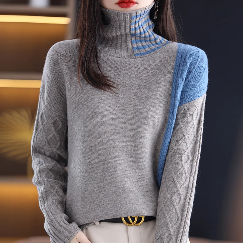 

Hot Sale 2021 Autumn Winter 100% Pure Wool Sweater Women's High Quality Soft Female Loose Soft Warm Spring Knitted Jumper