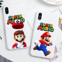 super mario bros phone case for iphone 13 12 11 pro max mini xs 8 7 6 6s plus x se 2020 xr candy white silicone cover