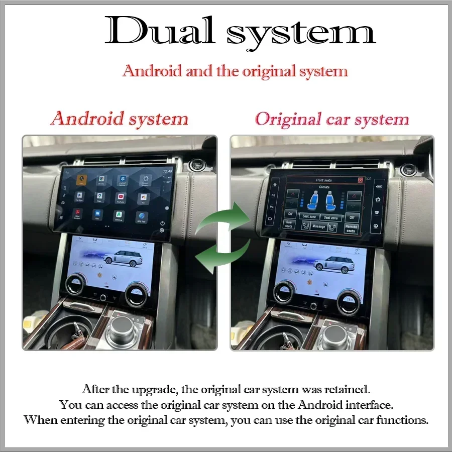 Фото 13,3-дюймовый мультимедийный плеер с GPS, CarPlay, Android 14 для Range Rover Vogue/L405 2013-2017 годов выпуска, с кнопками управления кондиционером Bosch и Harman. №5