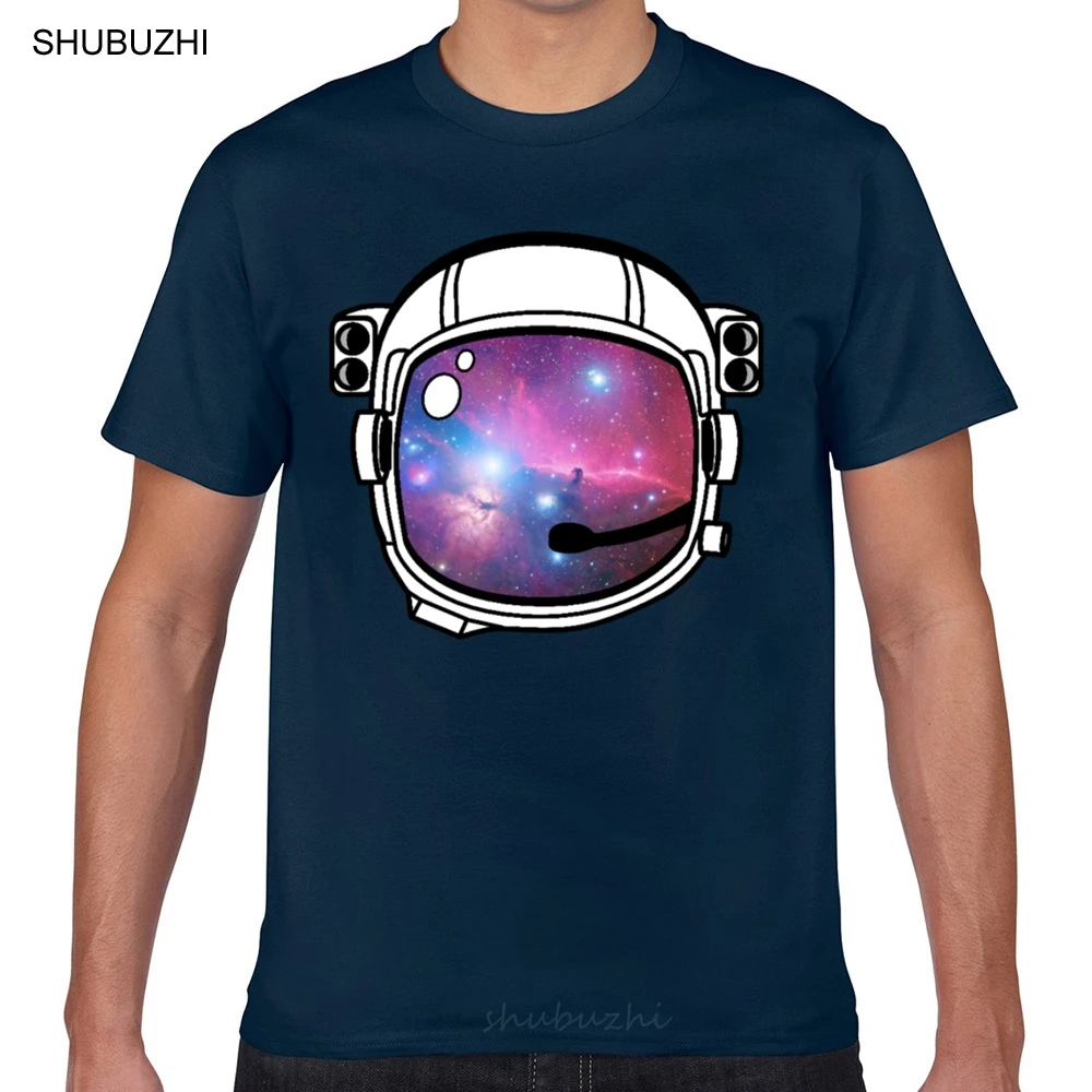 

Футболка мужская с космическим шлемом, повседневная тенниска из хлопка, модная майка с принтом, европейские размеры, лето