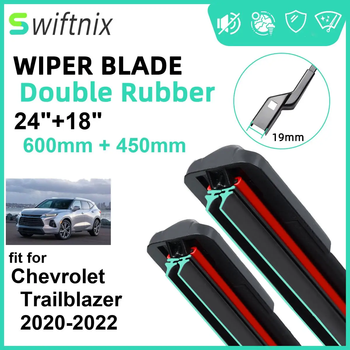 Автомобильный дворник для Chevrolet Trailblazer 2020-2022 24 &quot+ 18&quot передние и задние щетки