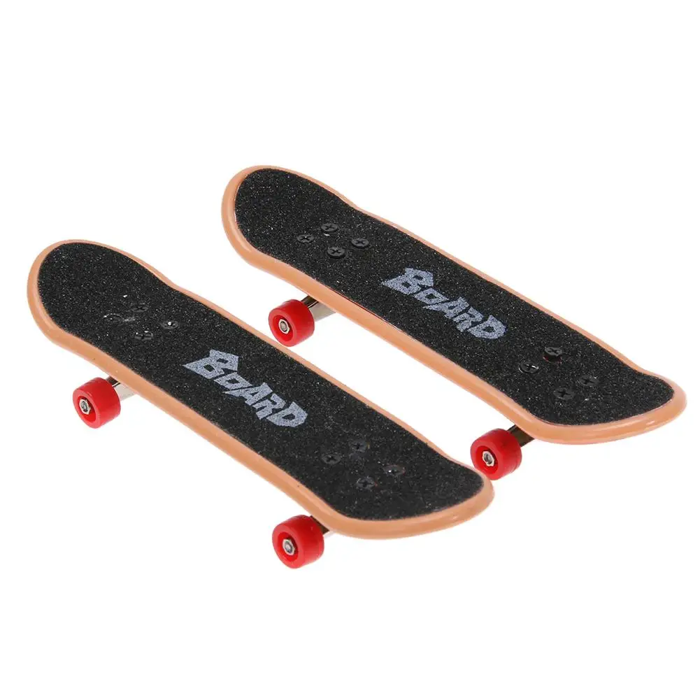 

Cute 2pcs Alloy Mini Finger Skating Board Table Game Toy Kids Finger Skateboard Gifts Gadgets Wooden Fingerboard Toys For Boys