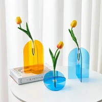 nordic home decoration colorful acrylic vases modern room living room decoration flower container creative hydroponic vase gift