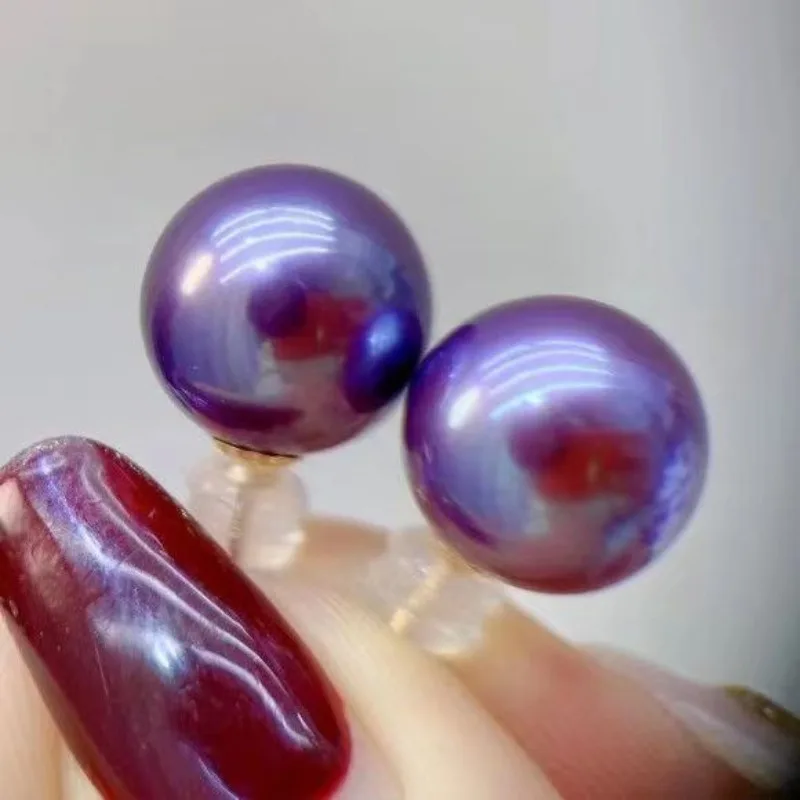 Серьги-гвоздики женские круглые с жемчугом 12-13 мм