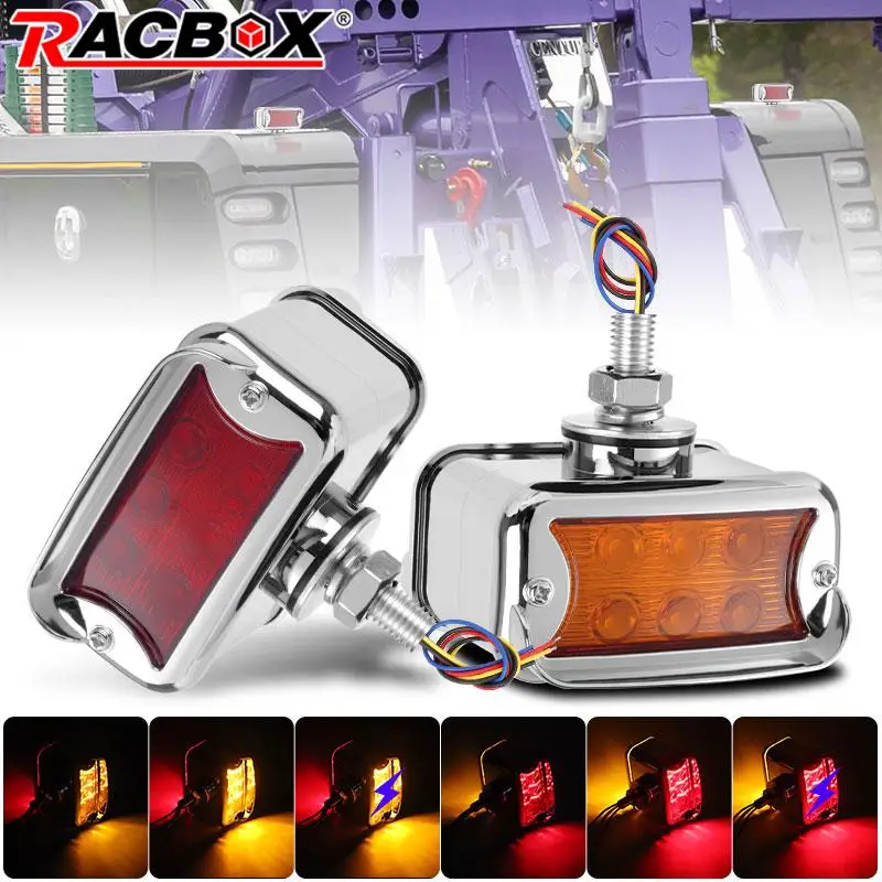 Прямоугольный двойной 12 светодиодный боковой габаритный фонарь мигающий