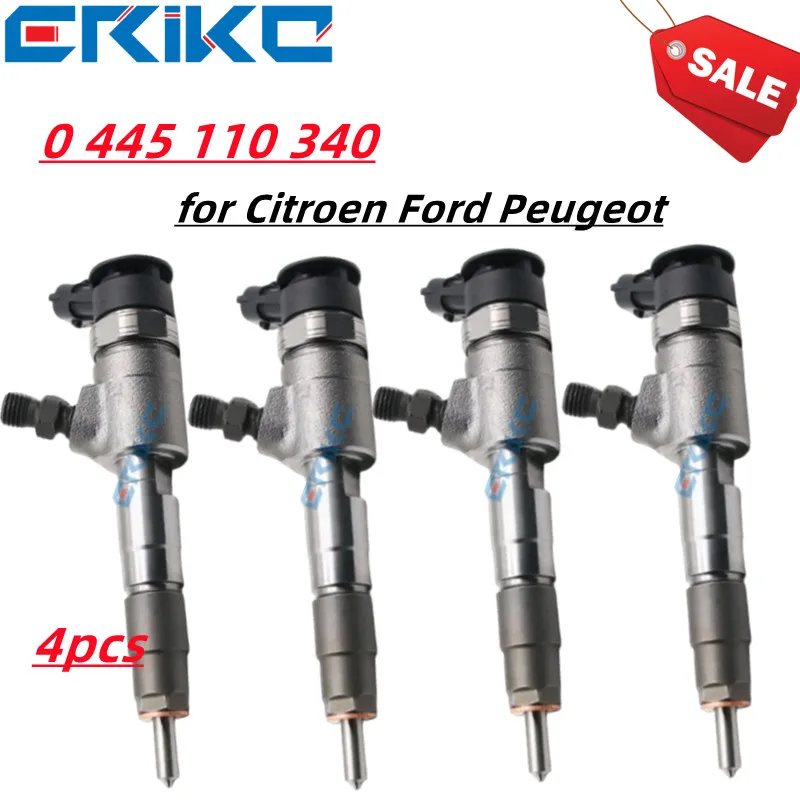 4 шт. 0445110340 Топливный Инжектор 0 445 110 340 AV2Q9F593BA AV6Q9F593BA1980S5 9687069 для Bosch серии Citroen Ford