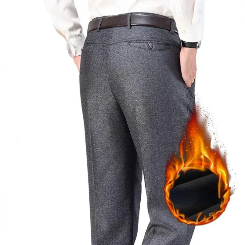 Флисовые теплые мужские зимние брюки для мужчин среднего возраста на осень