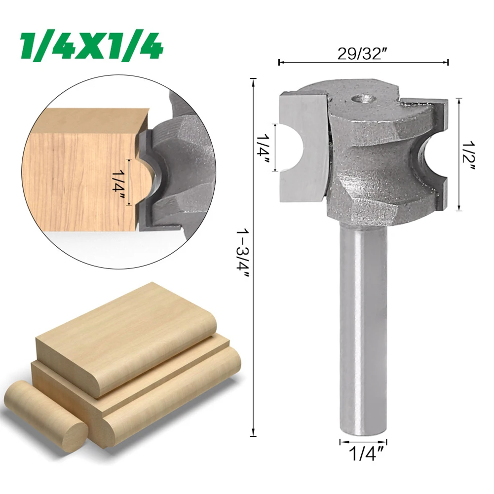 

6.35mm Shank Router Bit Half Round Side Engraving Woodworking Milling Cutter 1/4\\\" 3/8\\\" 1/2\\\",5/8\\\" 3/4\\\" Wood Tools
