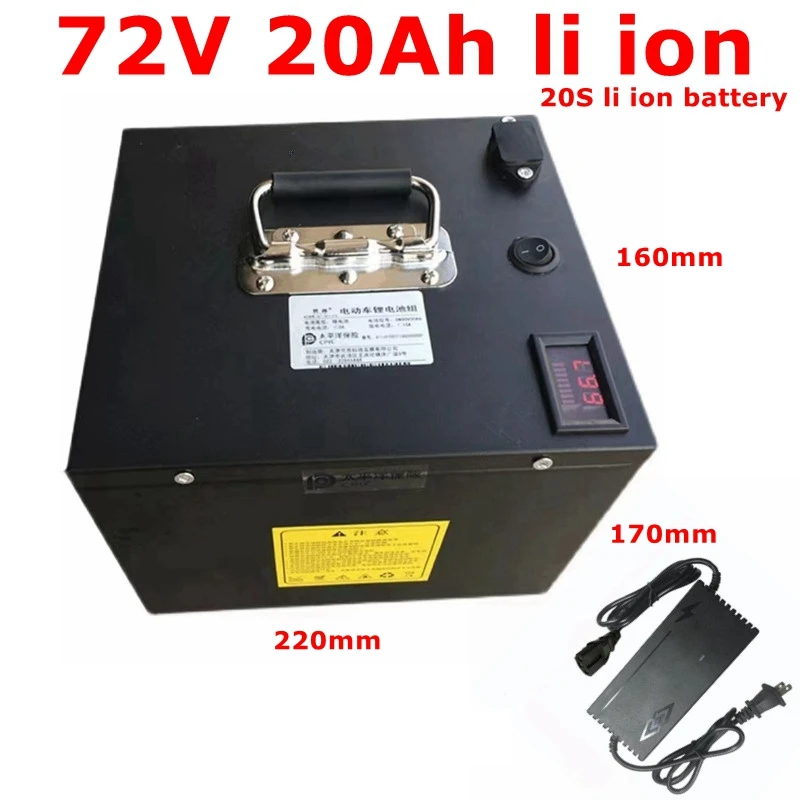 

MLG водонепроницаемый 72 в 20 А · ч комплект литий-ионный батарей li ion 18650 BMS для электрического скутера 3000 Вт e-bike мотоцикла AGV + 3A зарядка