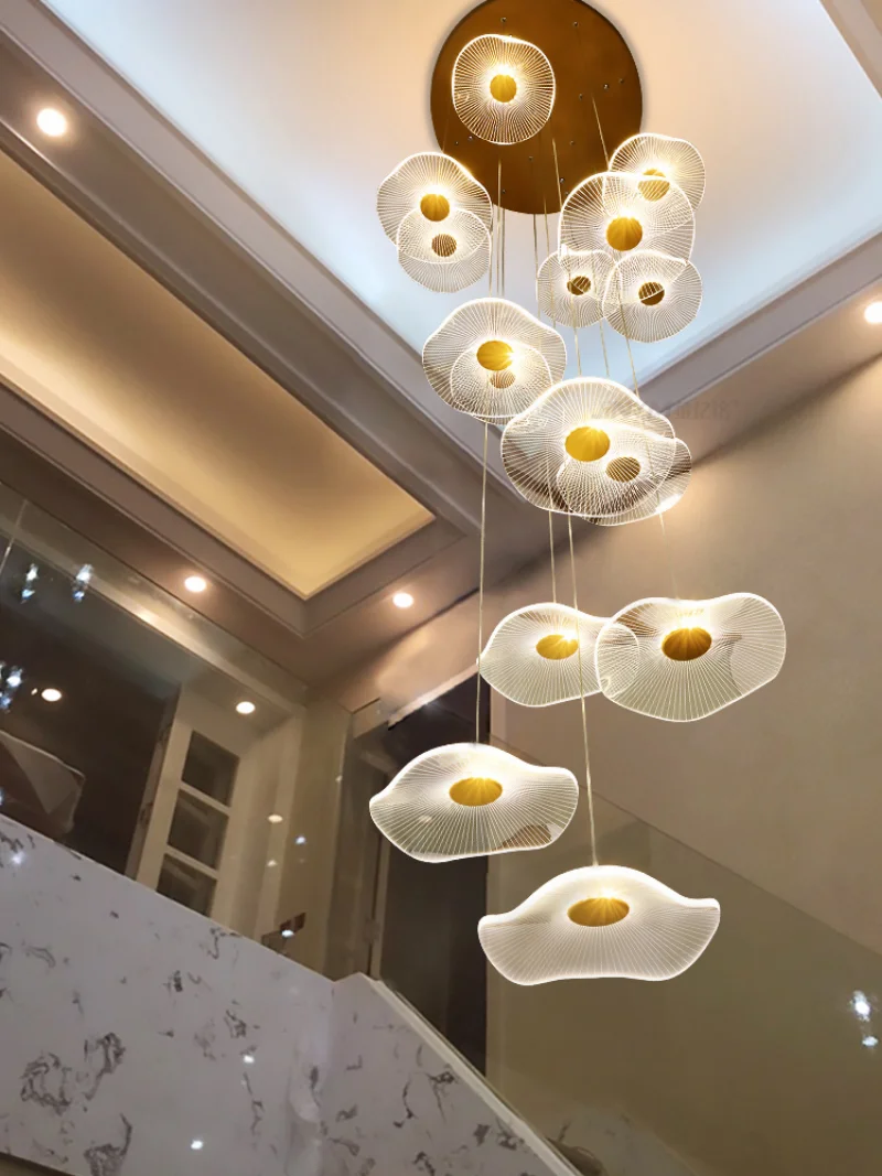 

Lustre Designer Chandelier Staircase Hanging Lamp for Living room Chandeliers for Dining room Pendant Ceiling Lamps LED Pendants