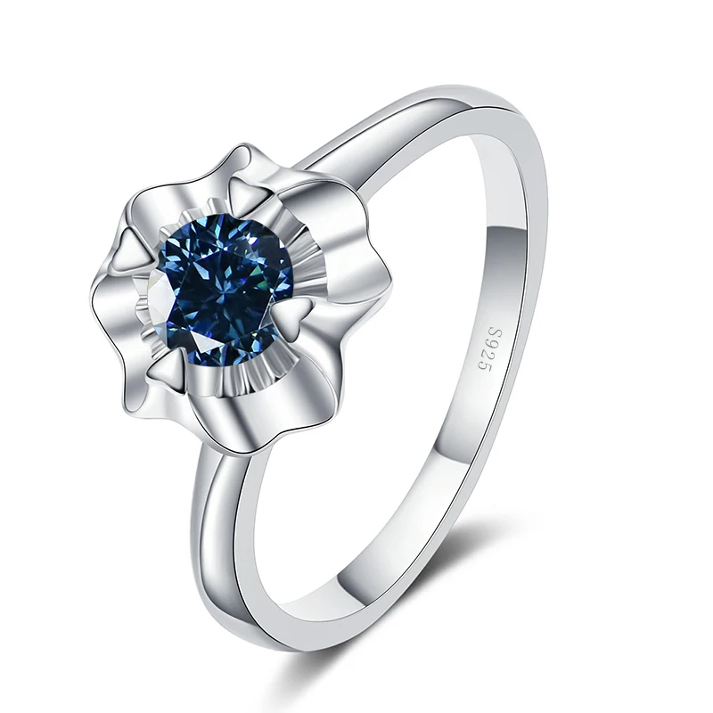 Кольцо Butterflykiss с муассанитом и бриллиантом цветок сливы 0 3 карата/0 5 карата