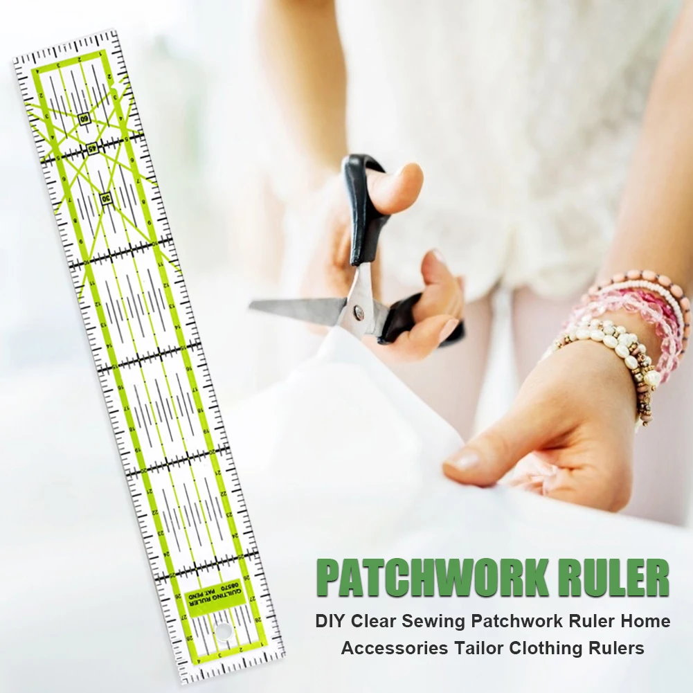 

Acrylic Patchwork Ruler Double Color Feet Tailor Yardstick Cutting Quilting DIY Sewing Measuring Tools Drawing Ruler