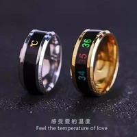 multifunctional waterproof temperature sense rings changing color intelligent stainless steel smart ring for women men jewelry