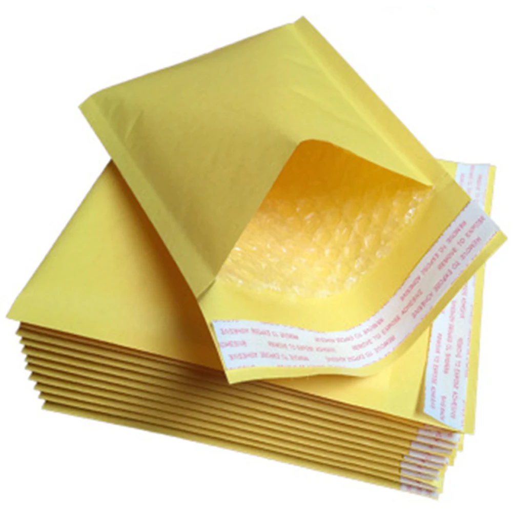 

10 Pack Yellow Padded Envelopes Bag Self Seal Packaging Anti-pressure Moistureproof Paper Mailing Bubble