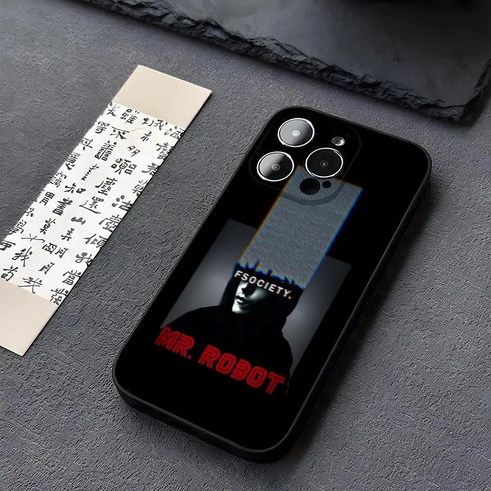 Черный чехол для телефона Mr Robot Iphone 14 13 11 15ProMax 16 12 Pro Xs Max Mini Xr X 7 8 Plus чехлы