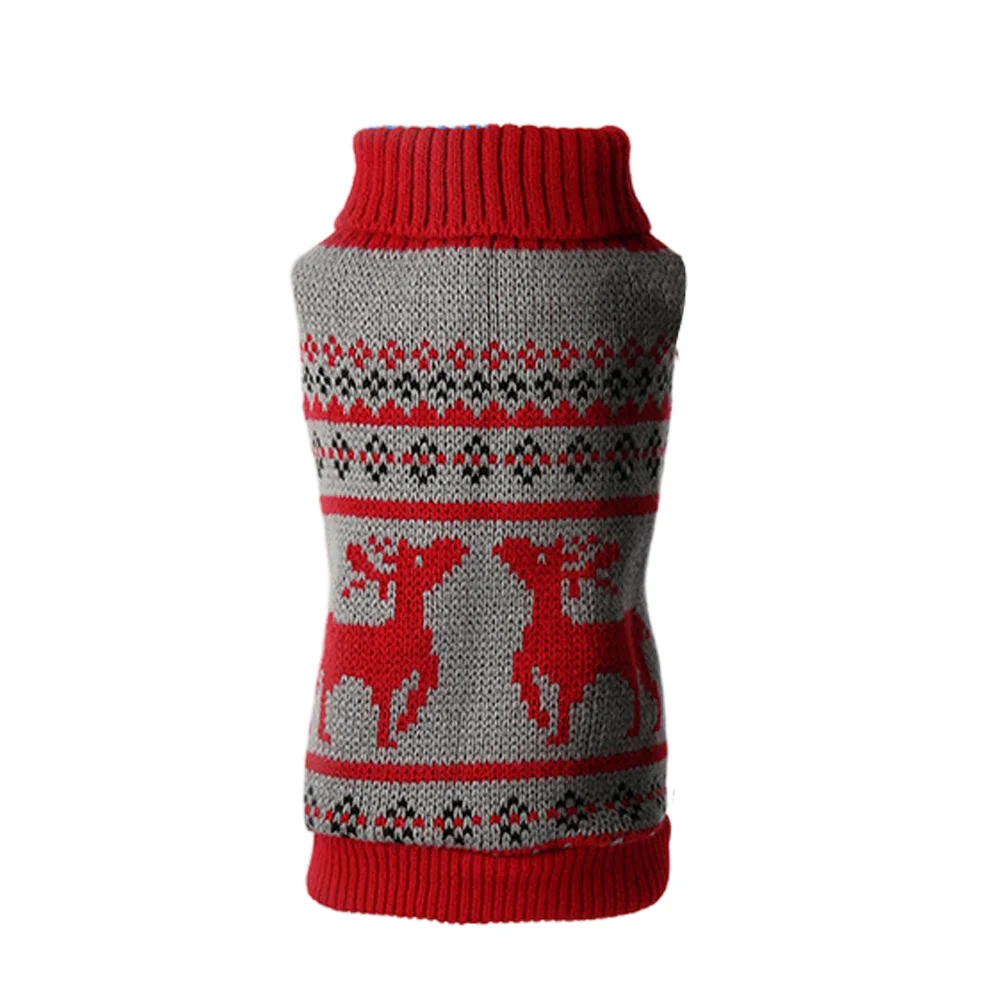 

1Pc Fashion Dog Cat Winter Deer Pattern Costume Warm Christmas Sweater Letters Pet Clothes Size XS(Red)