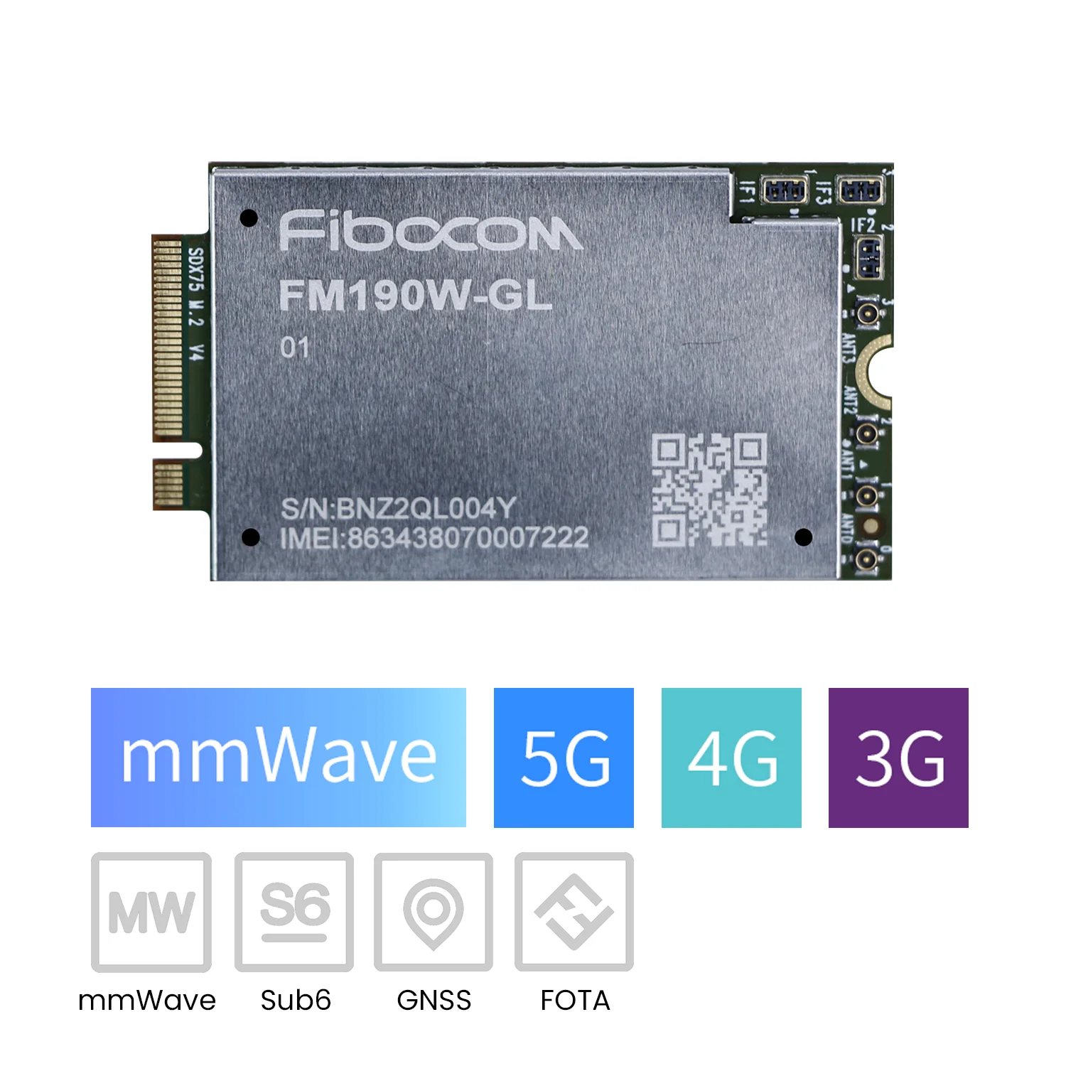 Fibocom FM190W-GL 5G SIM-модуль M.2 mmWave Sub-6GHz FM190W Global Module