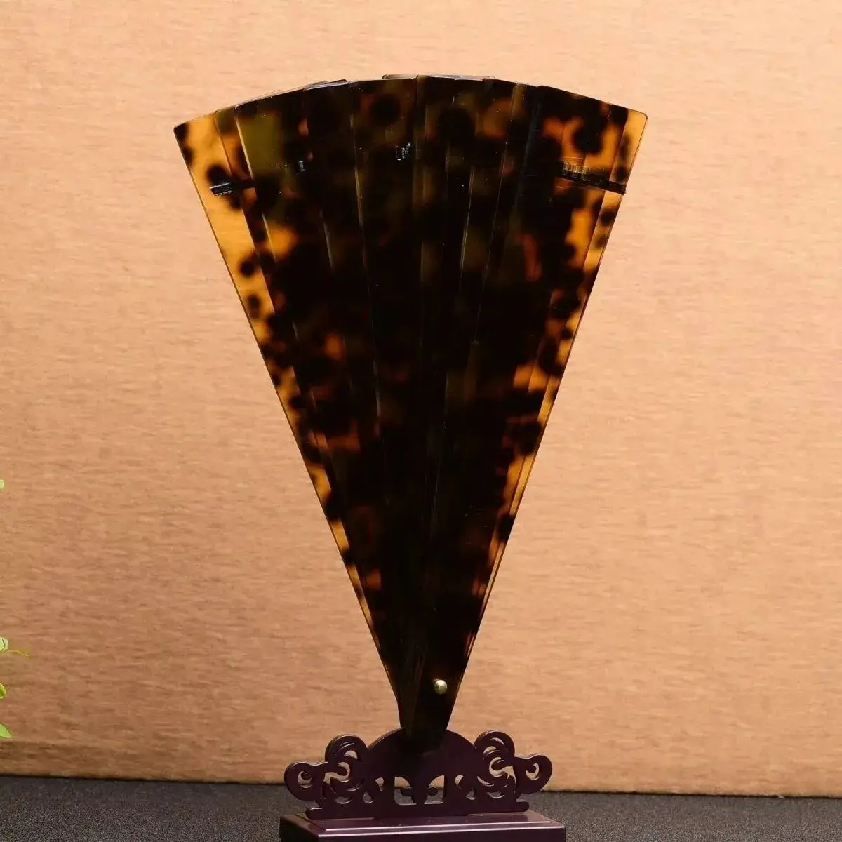 1Pcs Turtle Shell Cap Color Hollowed Out Carved Fan Pendant Ornaments Pure Handmade Literary Play Collection Gifts