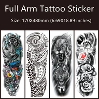 1pc full arm tattoo stickers waterproof full arm big picture tattoo stickers disposable tattoo stickers