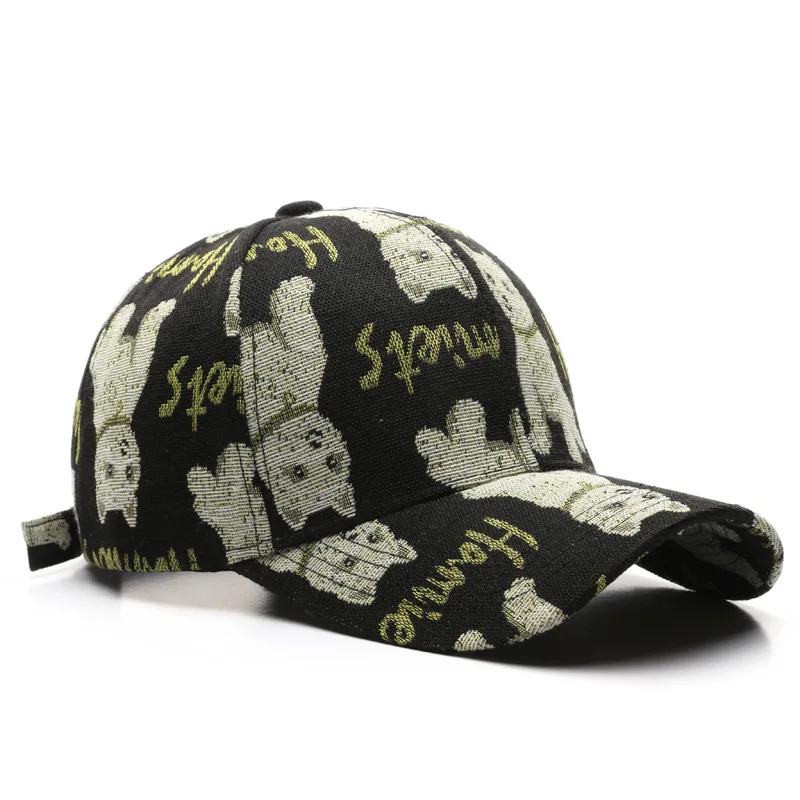 

Бейсболка в стиле ретро для мужчин и женщин, Спортивная Кепка от солнца, для путешествий, с изогнутым покрытием, с изображением медведя, для улицы, весна-осень