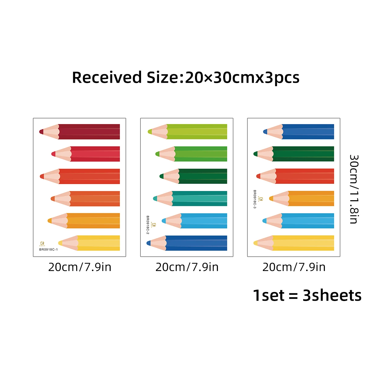 3 шт. цветные карандаши для детской комнаты
