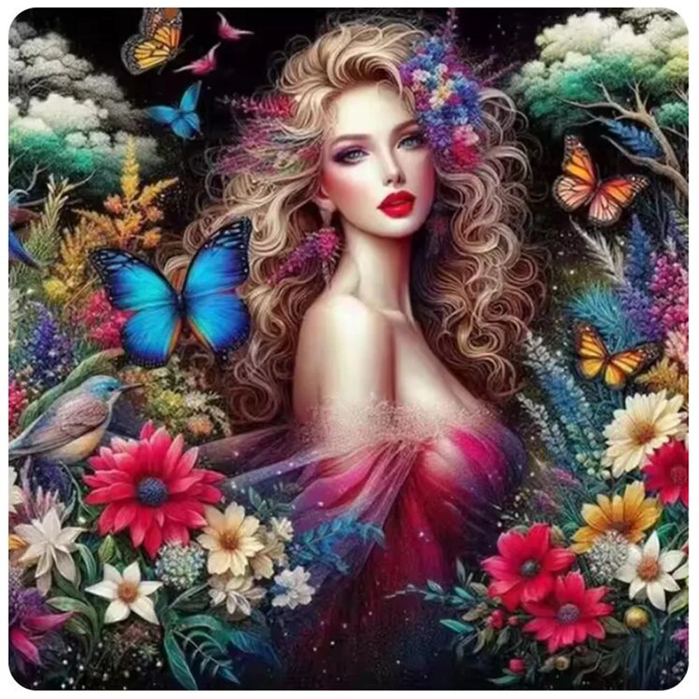 Алмазная 5D картина сделай сам наборы для вышивки крестиком Цветочная фея полная
