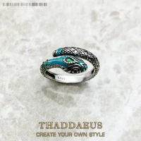 tropical mystic snake ring europe style fine jewerly for women bohemia gift in 925 sterling silver