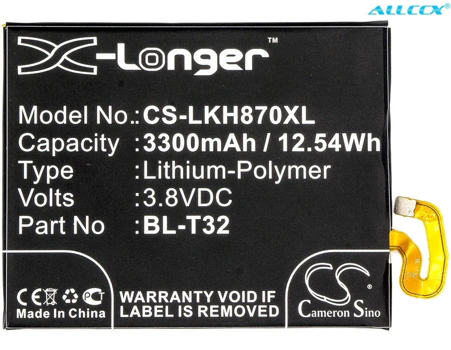 Аккумулятор Cameron Sino 3300 мАч для LG G6 LS993 AS993 H871 H870DS H872 US997 VS988 H873U H870I VS988W VS988B G600SR G600KR G600LR