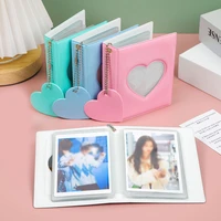 mini kpop card binder 3inch photo album hollow love heart model photocard holder plaid album instax album for cards collect book