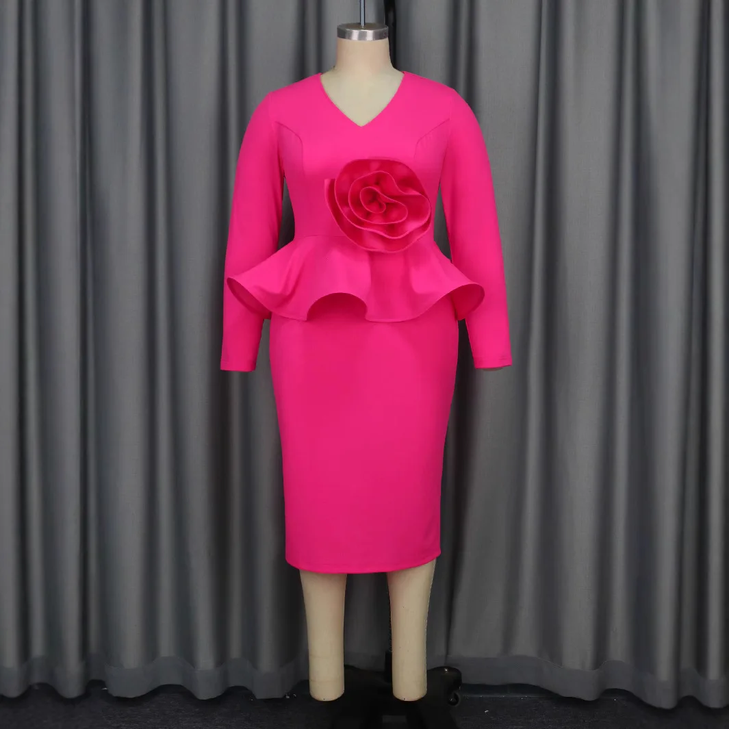 Бальные платья с длинными рукавами для женщин 3D бутон цветка животик скрытый