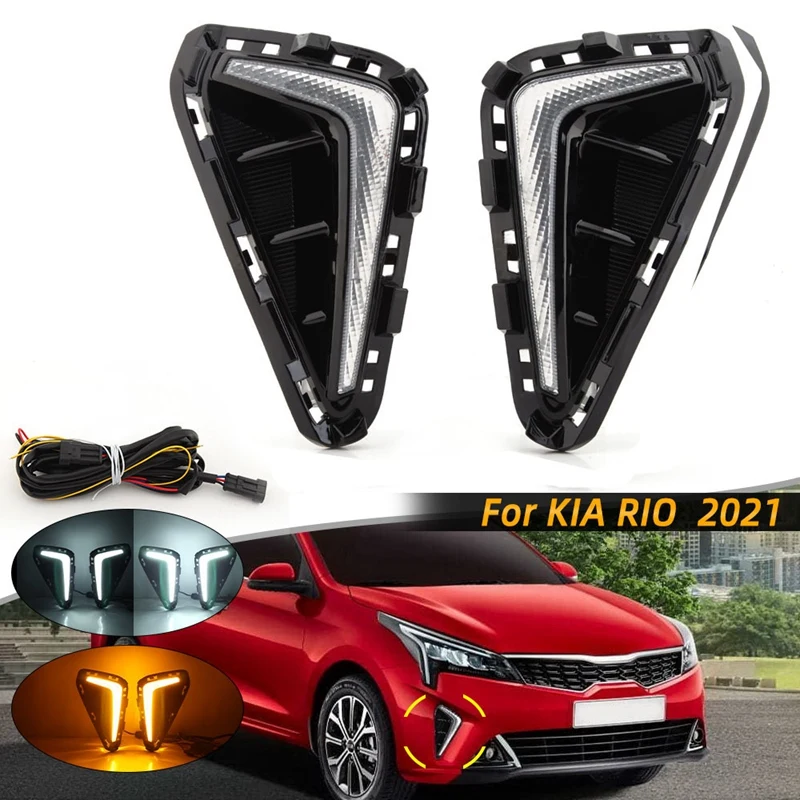 

1Set Fog Lights Headlight LED Daytime Running Lights Foglamp Corner Light For Kia RIO 2021