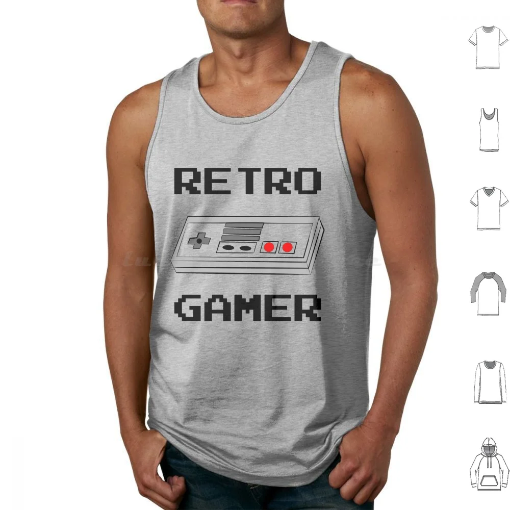 

Retro Gamer With Controller Tank Tops Vest Sleeveless Retro Gamer Gaming Nes Controller Video Games Nerd Geek