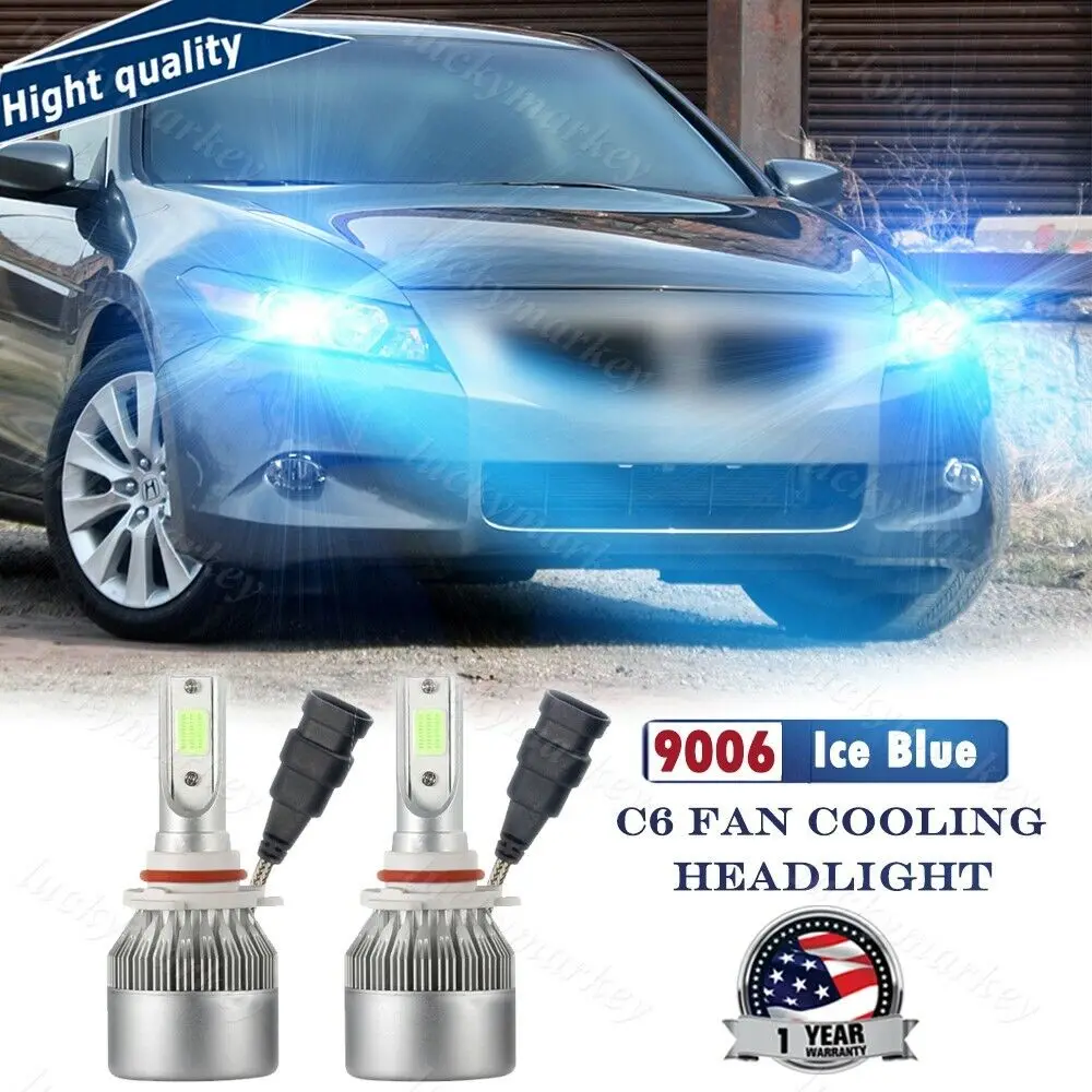 

2x 72W Bright LED Headlight Low Beam Ice Blue For HONDA ACCORD Sedan 1988-2012