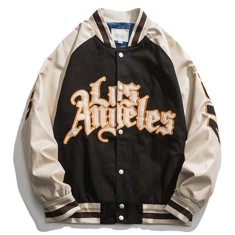 

Embroidery Baseball Jacket Men Autumn Couple Patchwork Casual Bomber Jacket Unisex College Style Streetwear 2022 NEW